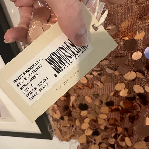 Ramy brook mini dress rose gold rina dress 2 nwt - Picture 9 of 13